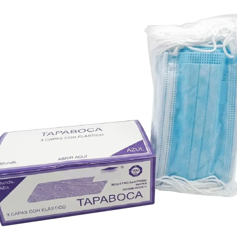 Tapabocas Desechables Caja x50 Unidades – 3 Capas con Registro INVIMA | PROVI