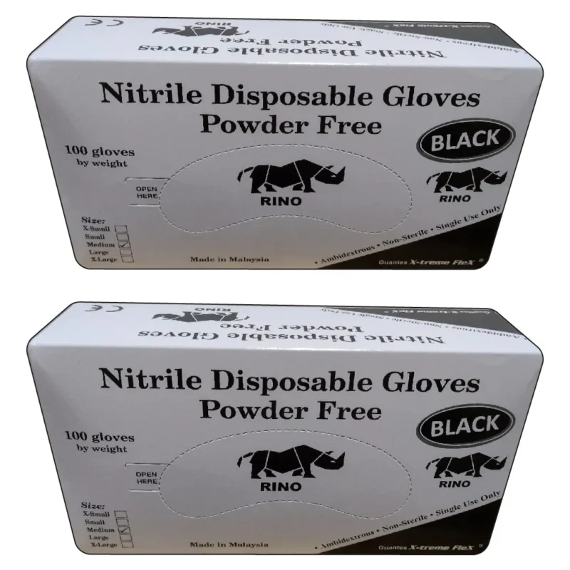 Guantes de Nitrilo Negro Rino x200 Unidades (2 Cajas) – Envío Gratis | PROVI